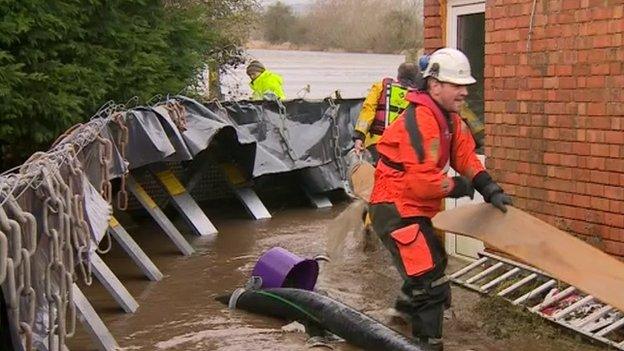 Barrier put up to help protect property