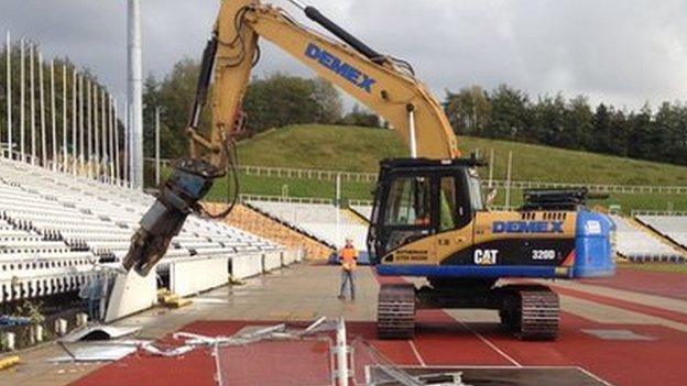 Demolition work begins at Don Valley Stadium