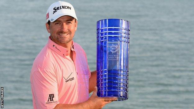 Graeme McDowell with the Volvo World Matchplay Championship trophy