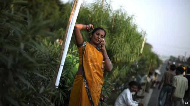 Mobile phone user in India