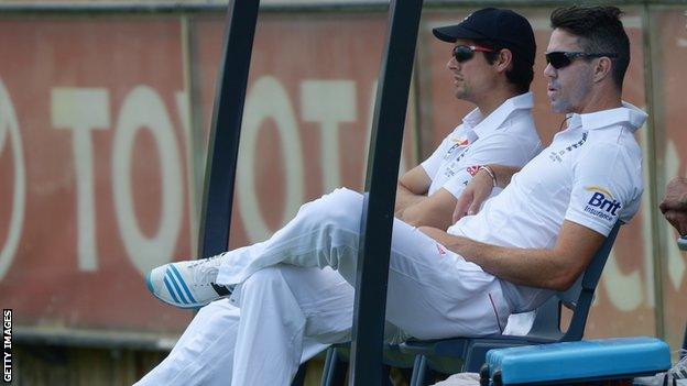 England captain Alastair Cook and Kevin Pietersen