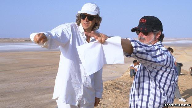 Roger Christian, left, with George Lucas