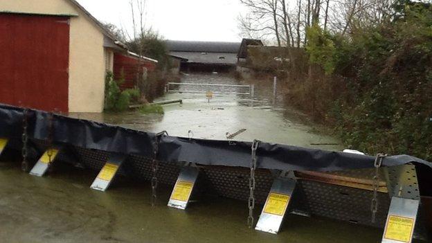 A flooded farm in Moor Land, Somerset