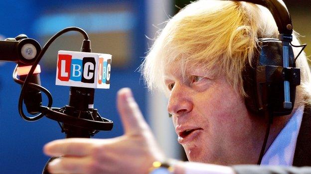 Boris Johnson at LBC studios