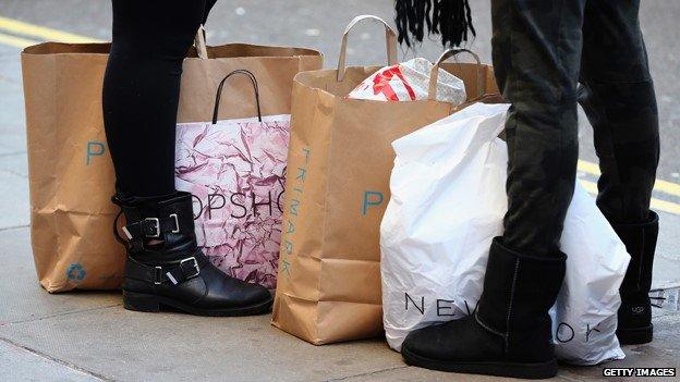 Shoppers with bags
