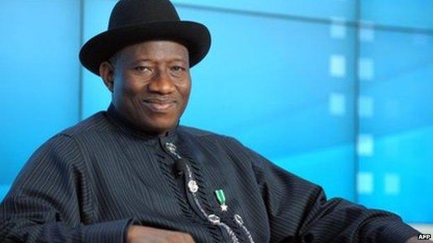 A photo taken on 23 January 2013 of Nigerian President Goodluck Jonathan