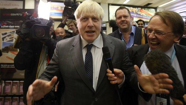 Boris Johnson arrives at Tory conference