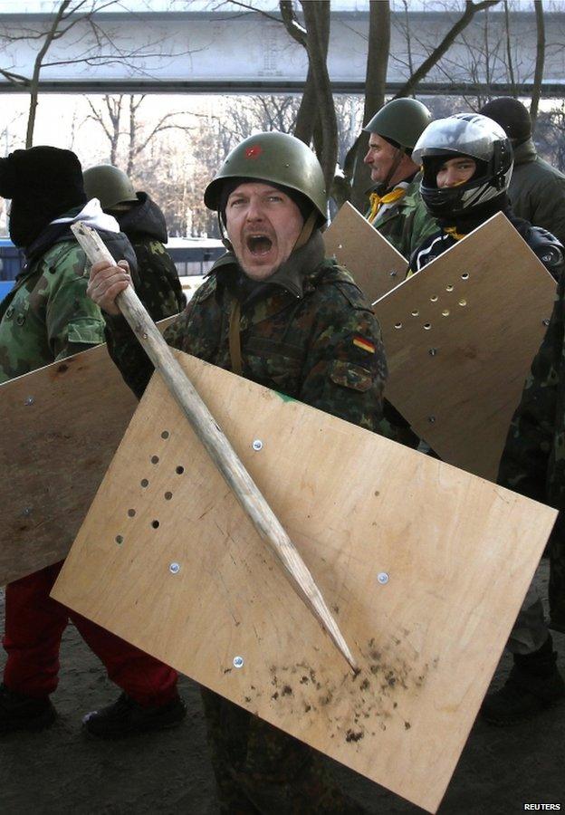 Protesters in Kiev, 6 February