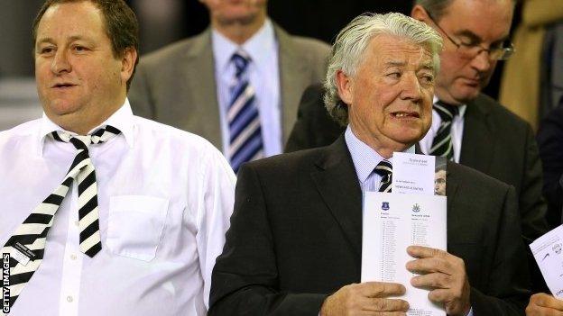 Newcastle United owner Mike Ashley (left) and director of football Joe Kinnear