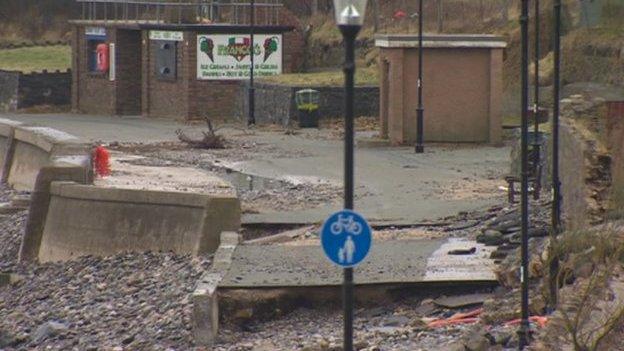 Storm damage in Deganwy