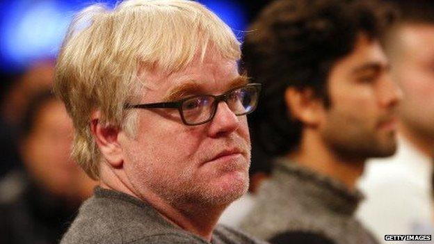 Actor Philip Seymour Hoffman at a professional basketball game in New York City on December 25, 2013.