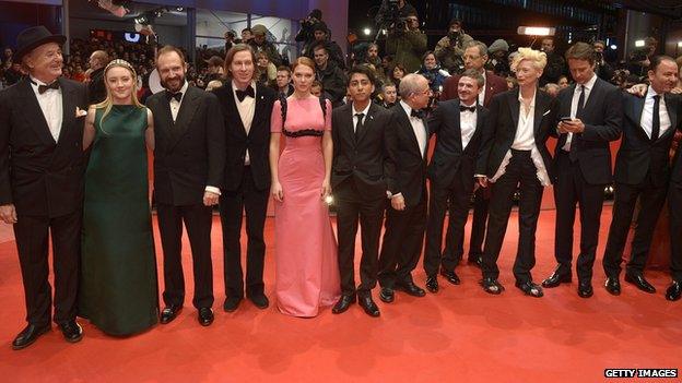 The cast of The Grand Budapest Hotel