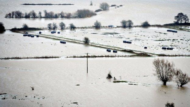 Flooded fields in Somerset