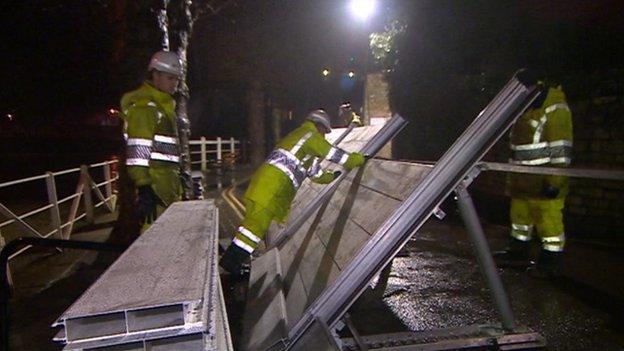 Flood barrier in Bradford-on-Avon