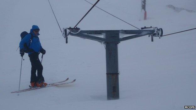 Ski tows almost buried at the Glenshee Ski Resort