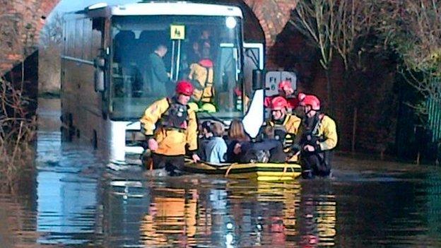 Children saved from trapped bus