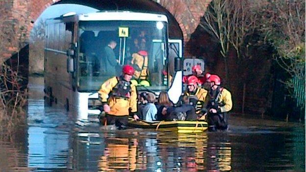 Oxfordshire fire and rescue service rescuing stranded children