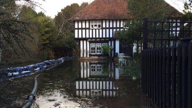 Flooded home in Patrixbourne