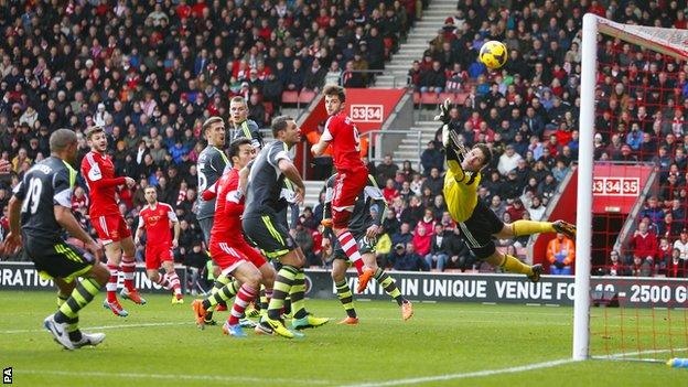 Rickie Lambert scores for Southampton