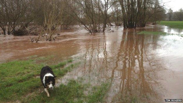 Flooded field in Abergavenny