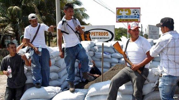 Vigilantes checkpoint in Apatzingan