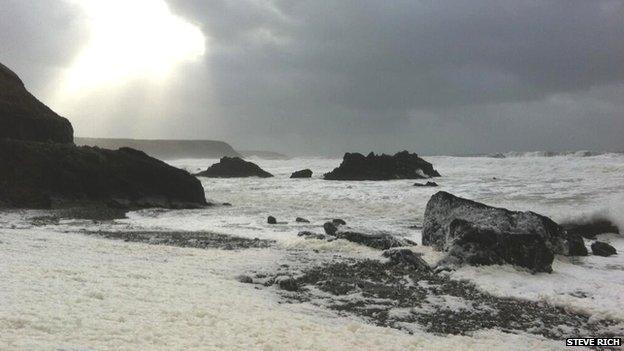 Stormy seas at Marloes, Pembrokeshire on Saturday