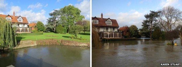 Before and after shot of the French Horn restaurant in Sonning