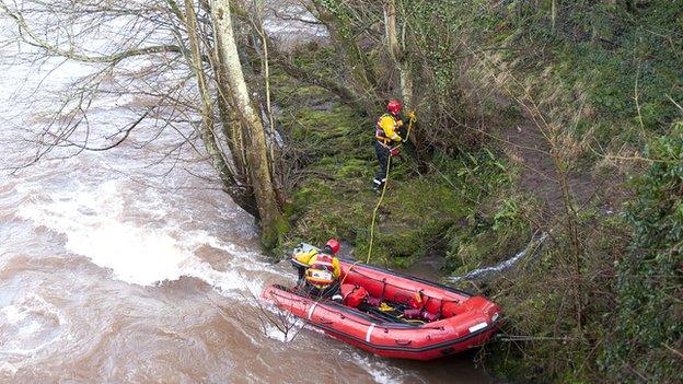 rescue team in river