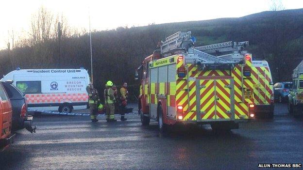 Emergency services at Llangynidr