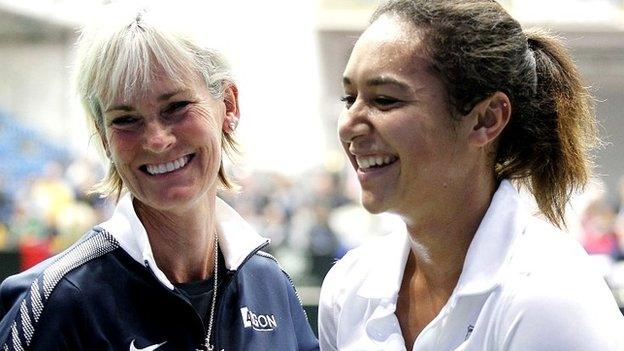 Judy Murray and Heather Watson