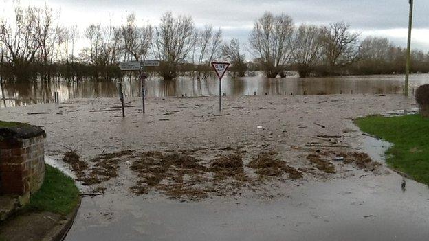 Flooded village of Chaceley