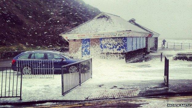 Sea foam in Caswell Bay, Swansea