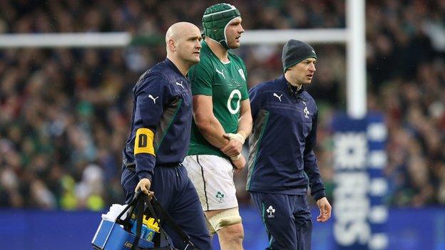 Dan Tuohy comes off injured against Wales