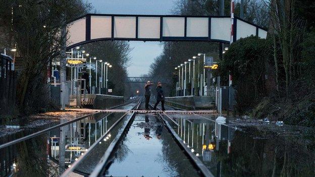 Datchet train station flooding