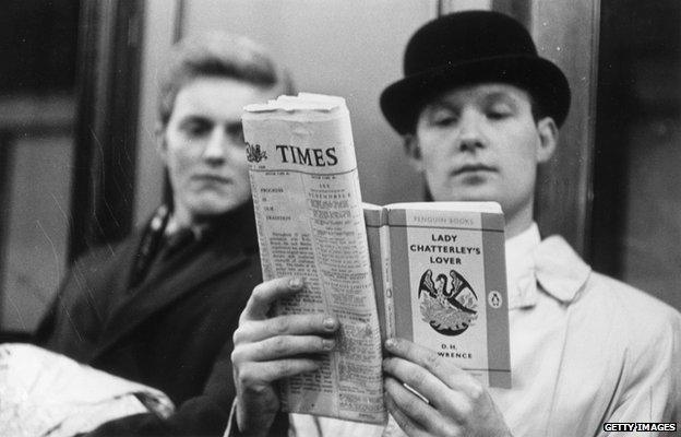 A commuter reads Lady Chatterley's Lover