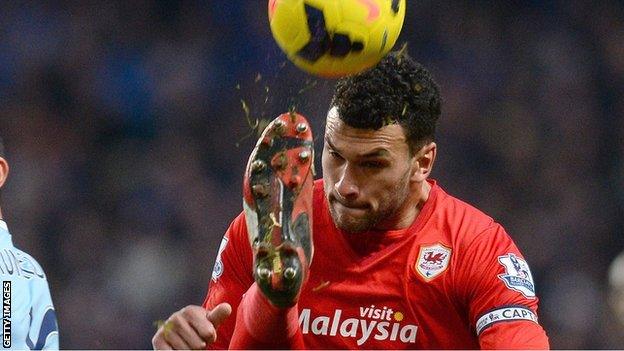 Steven Caulker in action for Cardiff City