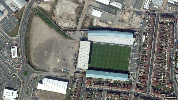 Aerial view of Fratton Park