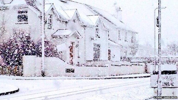 Snow also fell in Portstewart, County Londonderry