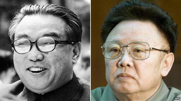 Kim Il-sung (left) and Kim Jong-il