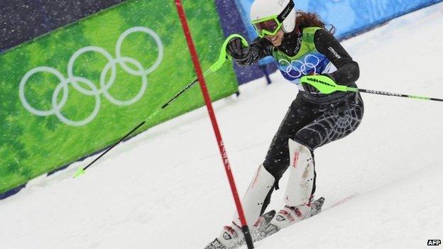 Jackie Chamoun competes at the Vancouver 2010 Winter Olympics