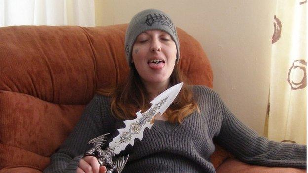 Joanne Dennehy with a knife