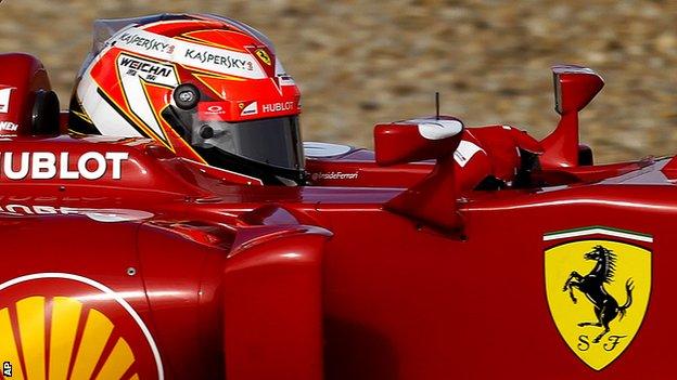 Kimi Raikkonen testing for Ferrari during pre-season