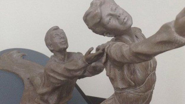 Model of Torvill and Dean sculpture