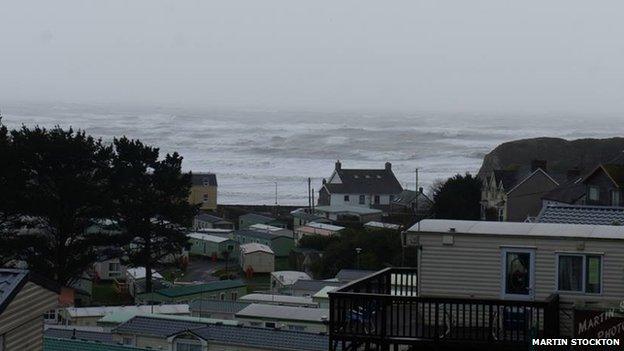 Rough seas in Pendine, Carmarthenshire