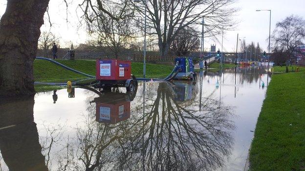 Pumps in operation on Hylton Road