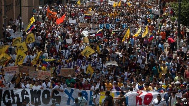 Opposition protest in Caracas, Venezuela (12 Feb 2014)