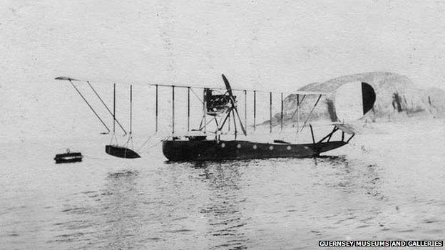 French seaplane moored off Sark coastline