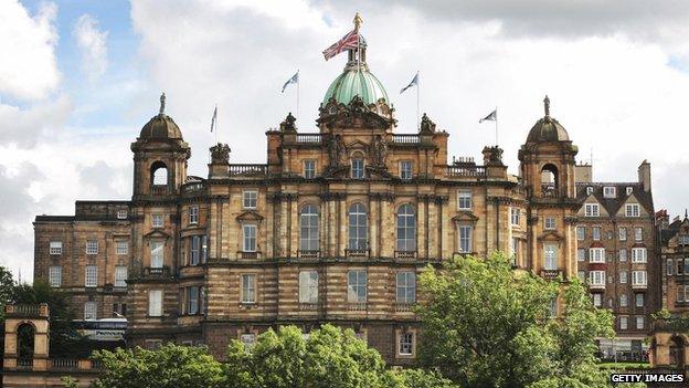 British bank HBOS corporate headquarters are pictured in Edinburgh