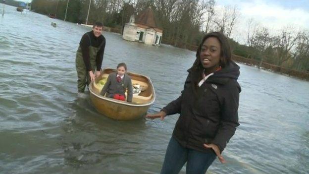 Ayshah meets Charlotte, who travels to school by boat