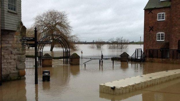 Tewkesbury, Gloucestershire, looking out to the rivers and Severn Ham